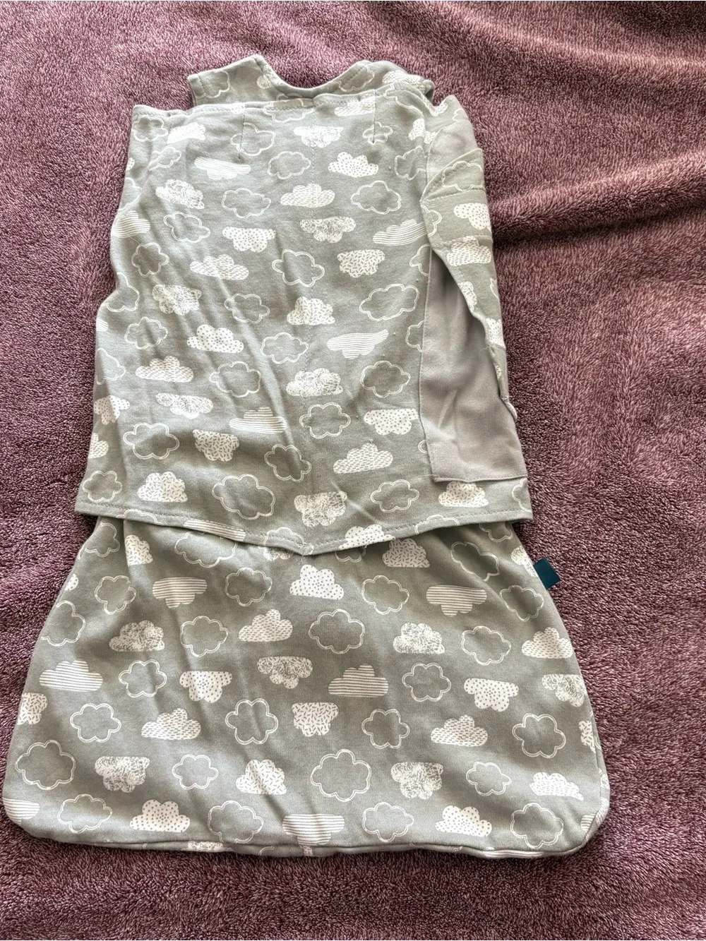 HALO Gray Cloud Print Swaddle Sack for Babies
